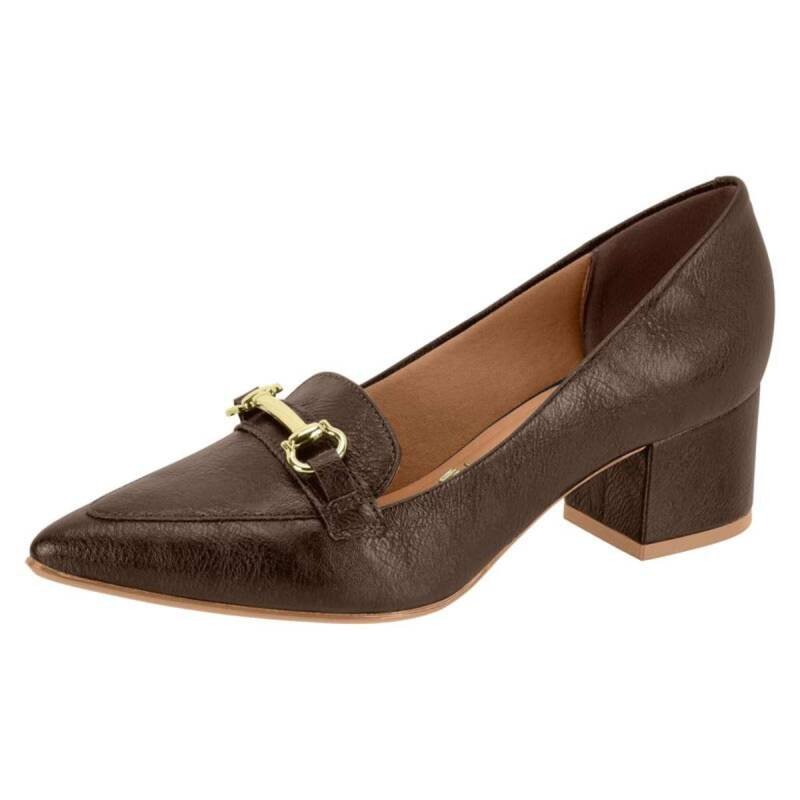 Sapato Vizzano Salto Bloco - Feminino Marrom 2