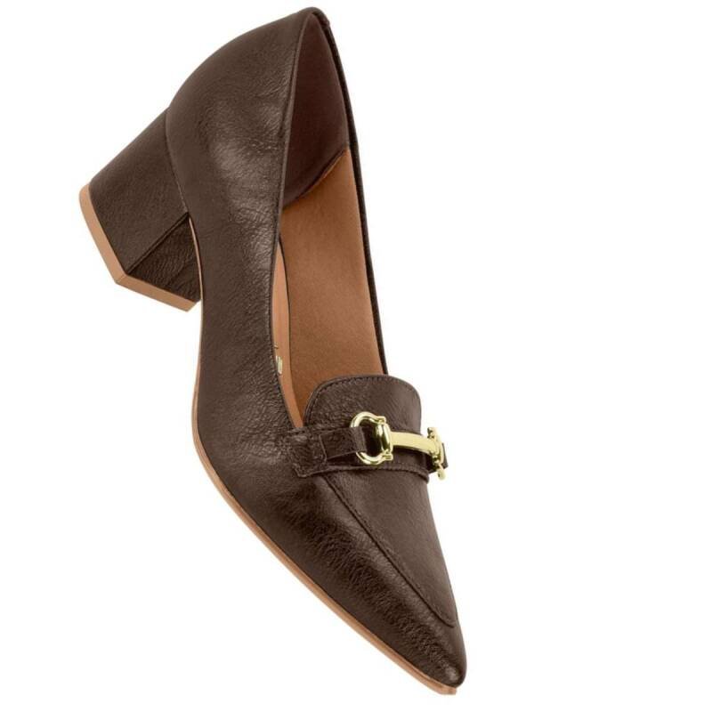 Sapato Vizzano Salto Bloco - Feminino Marrom 3