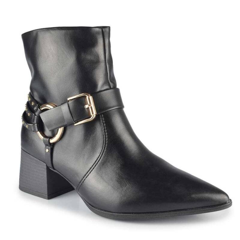 Bota Ramarim Cano Curto - Feminina - Preto Preto 3