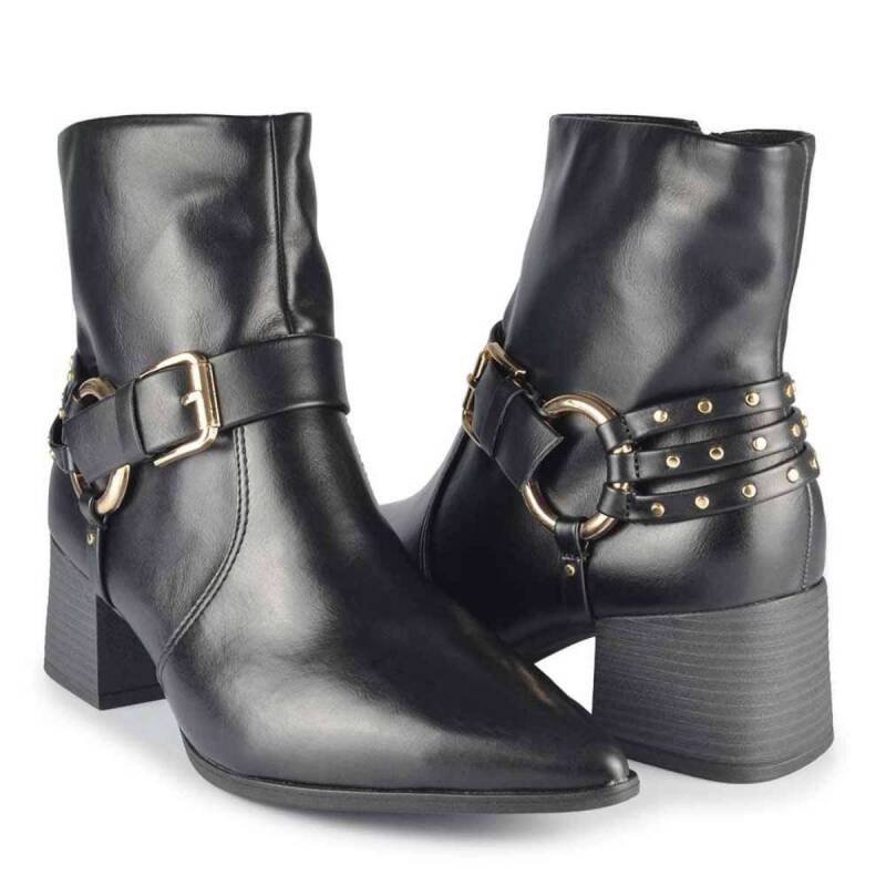 Bota Ramarim Cano Curto - Feminina - Preto Preto 5