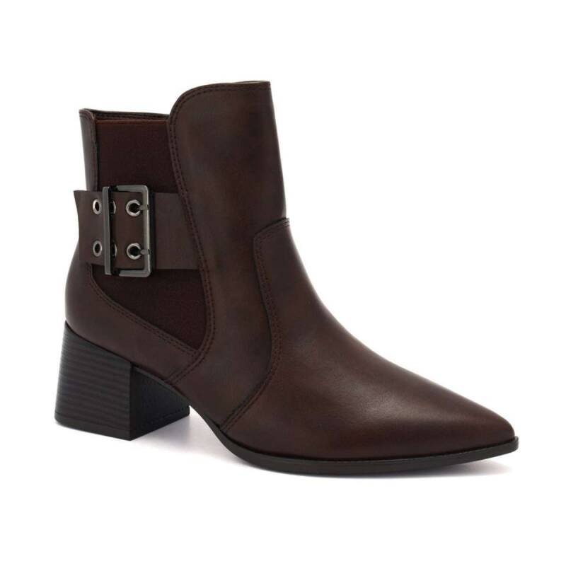 Bota Ramarim Cano Curto - Feminino - Marrom Marrom 2
