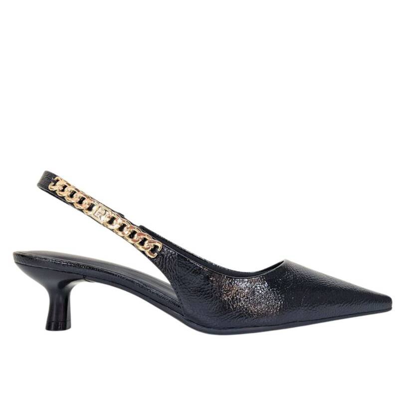 Slingback Ramarim Salto Fino - Feminino - Preto Preto 1
