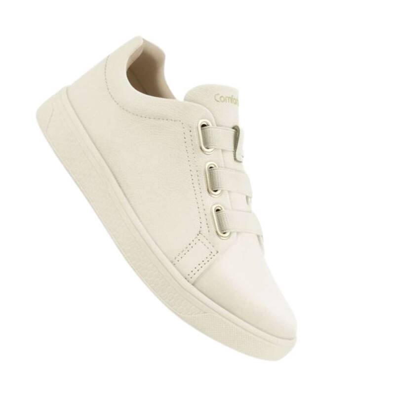 Tênis Comfortflex Casual - Feminino - Creme Creme 5