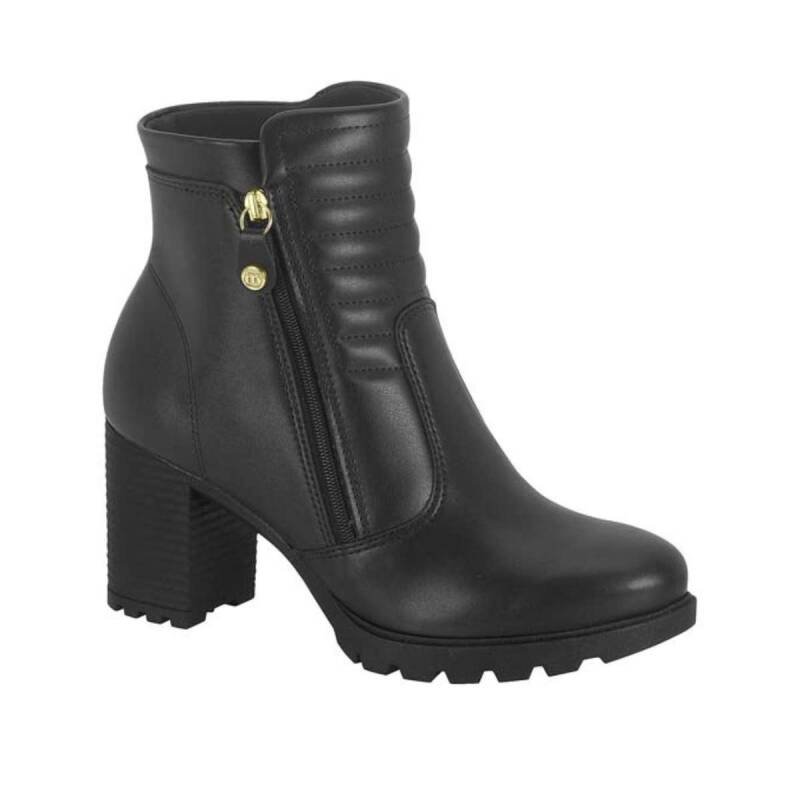 Bota Moleca Salto Bloco - Feminino - Preto Preto 2