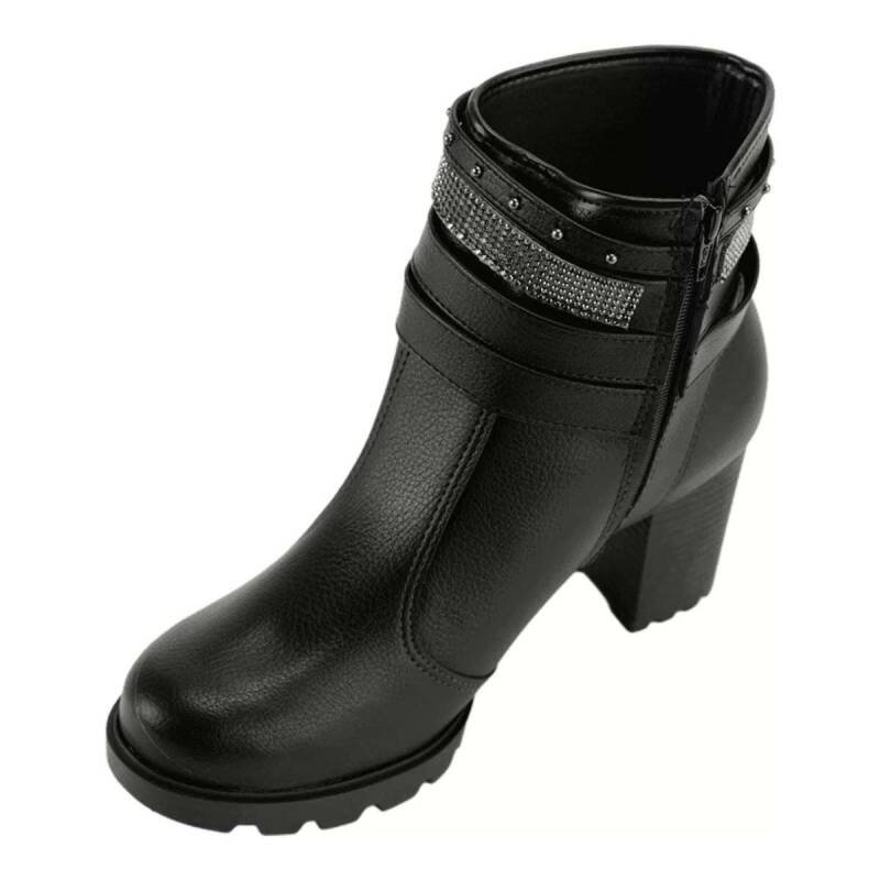 Bota Moleca Salto Bloco - Feminina - Preto Preto 3