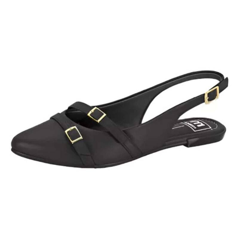 Sapato Moleca Slingback - Feminino - Preto Preto 2