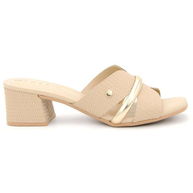 Tamanco Ramarim Salto Bloco - Feminino - Nude Nude 1