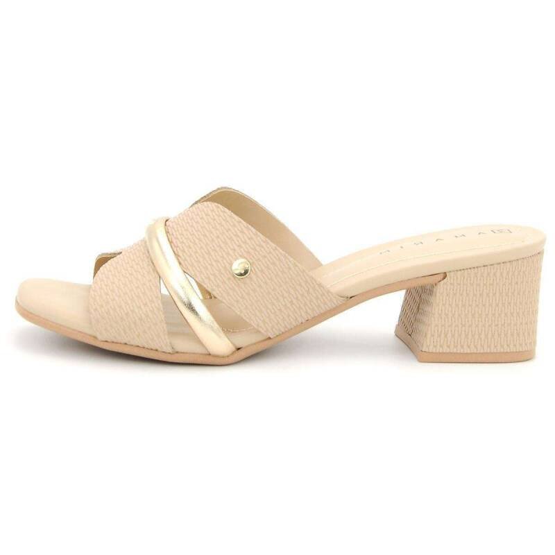 Tamanco Ramarim Salto Bloco - Feminino - Nude Nude 2