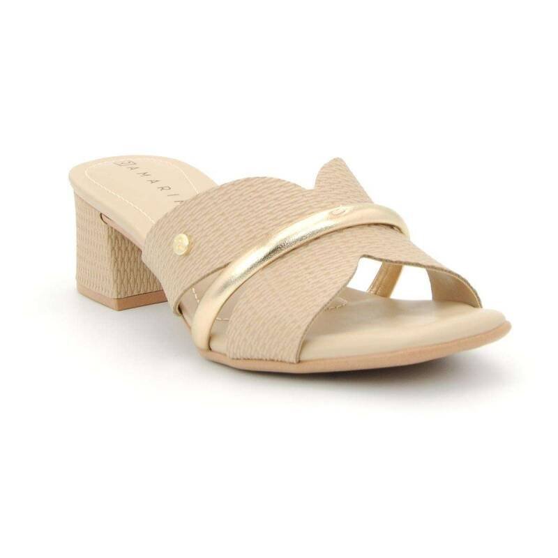 Tamanco Ramarim Salto Bloco - Feminino - Nude Nude 3