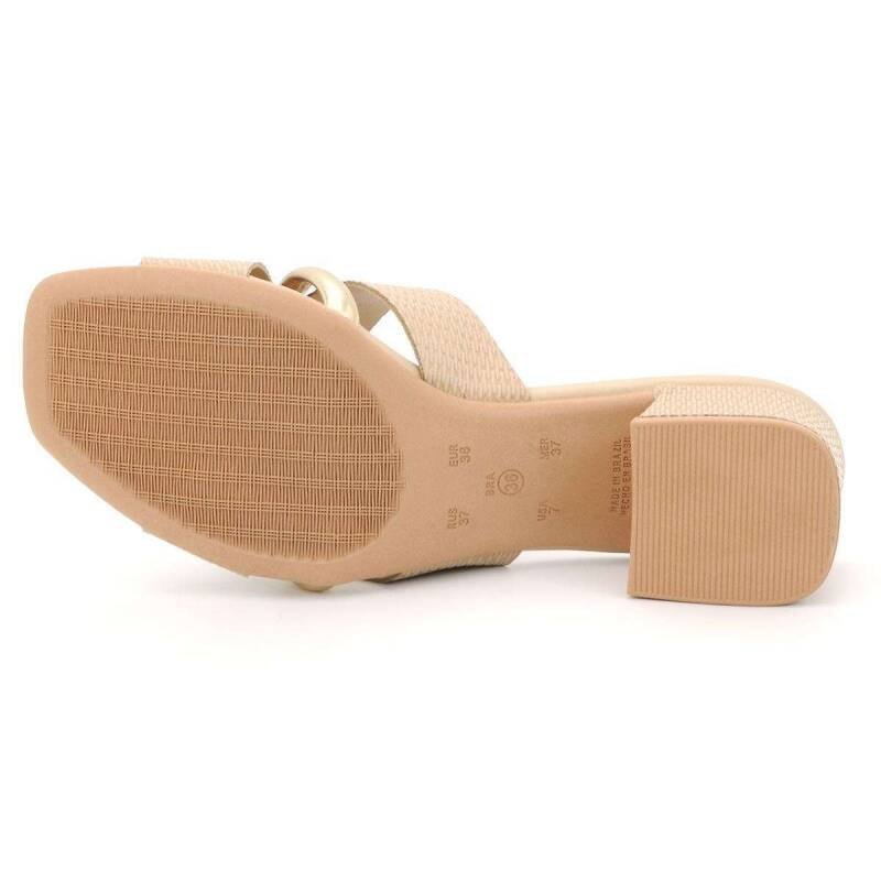 Tamanco Ramarim Salto Bloco - Feminino - Nude Nude 5