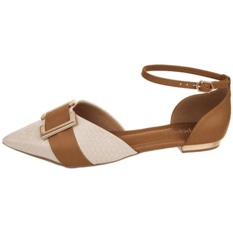 Sapato Bebecê Slingback - Feminino - Marrom Marrom 2