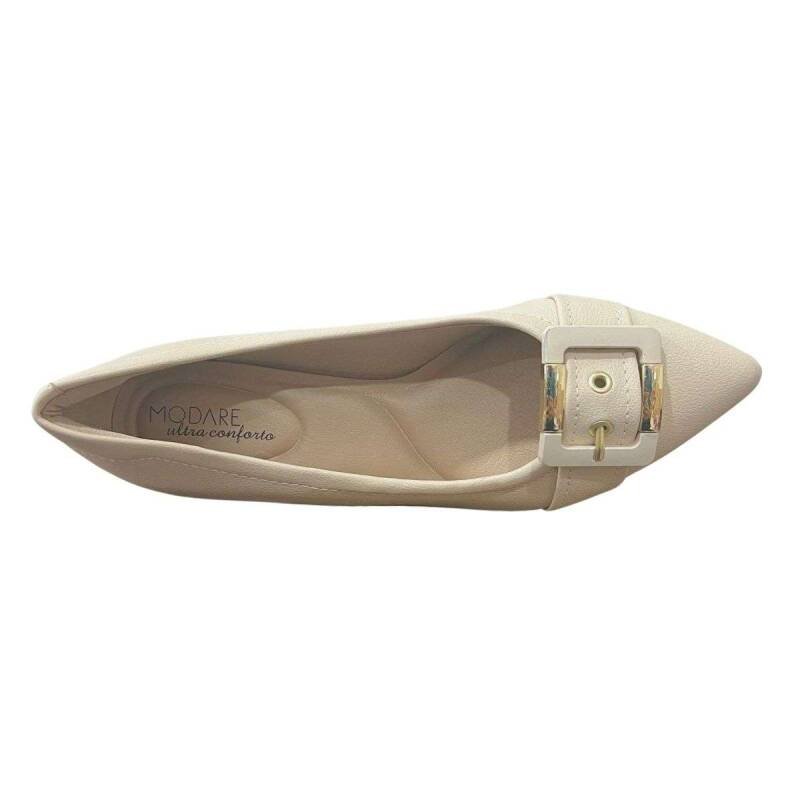 Sapato Modare Salto Bloco - Feminino - Creme Creme 3