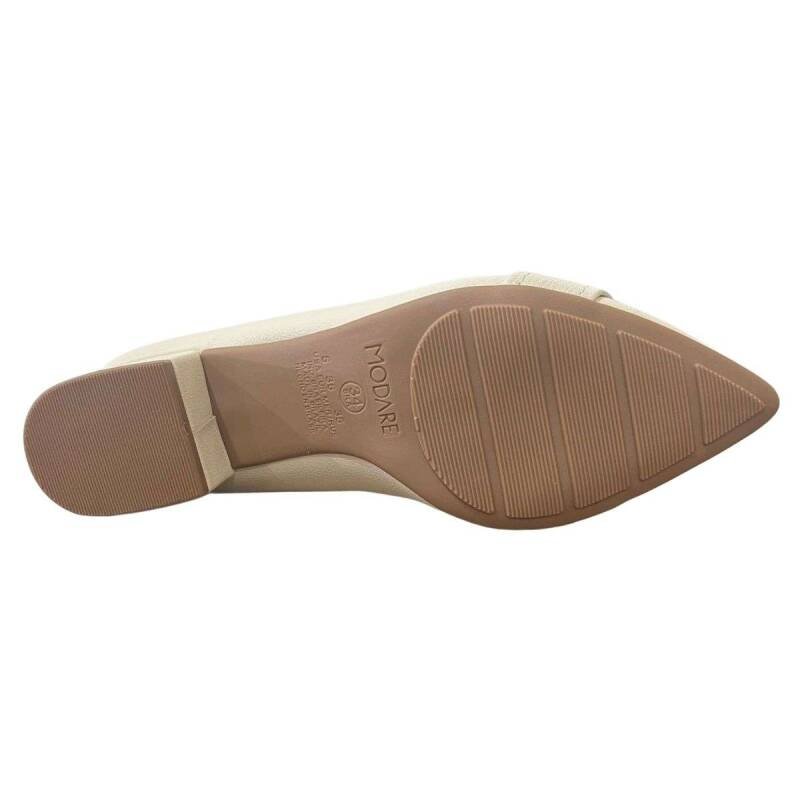 Sapato Modare Salto Bloco - Feminino - Creme Creme 5