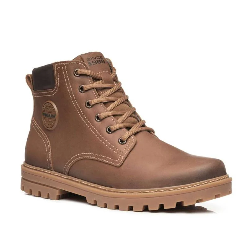 Bota Pegada Casual em Couro - Masculina - Marrom Marrom 2