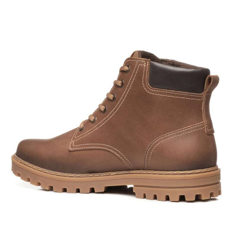 Bota Pegada Casual em Couro - Masculina - Marrom Marrom 3