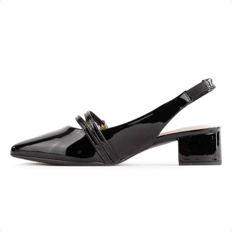 Sapato Beira Rio Slingback - Feminino - Preto Preto 2