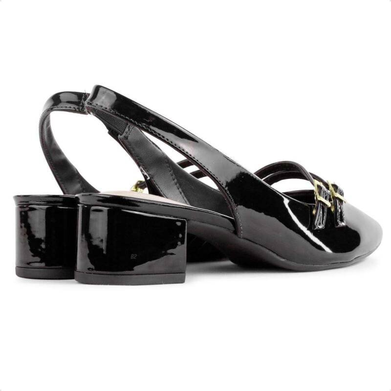 Sapato Beira Rio Slingback - Feminino - Preto Preto 4