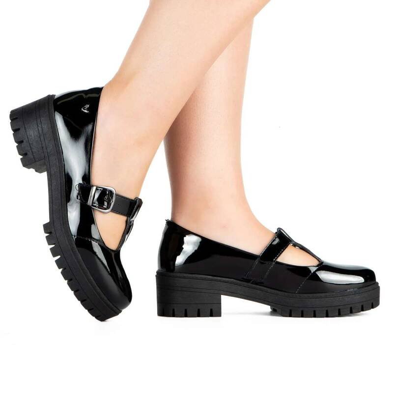 Sapato Mississipi Mary Jane - Feminino - Preto Preto 6