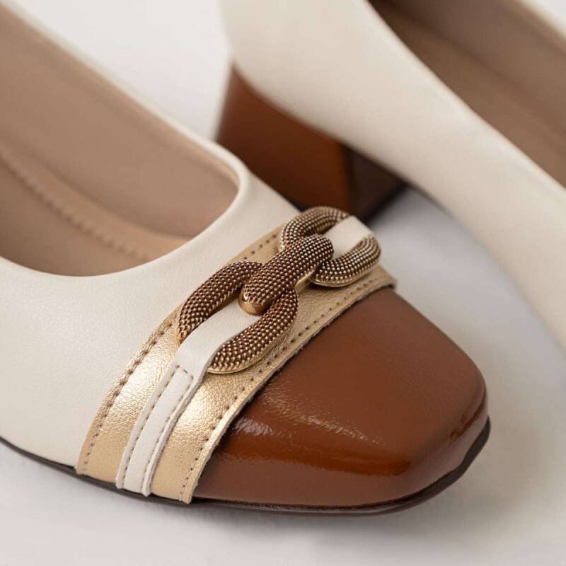 Sapato Piccadilly Scarpin Salto Médio - Feminina - Branco o Branco Off 4