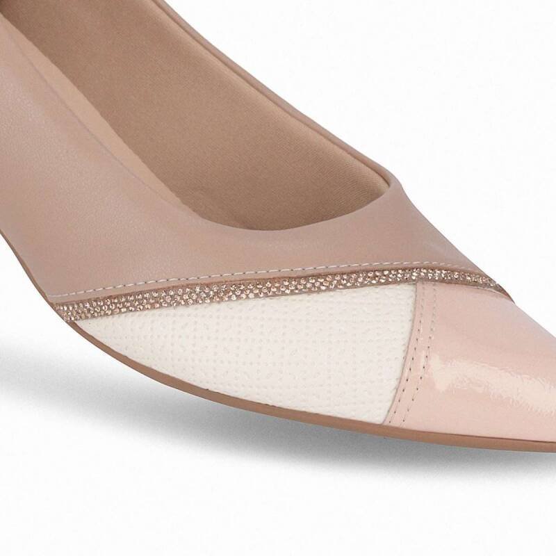 Sapato Piccadilly Casual Salto Médio - Feminino - Nude Nude 4