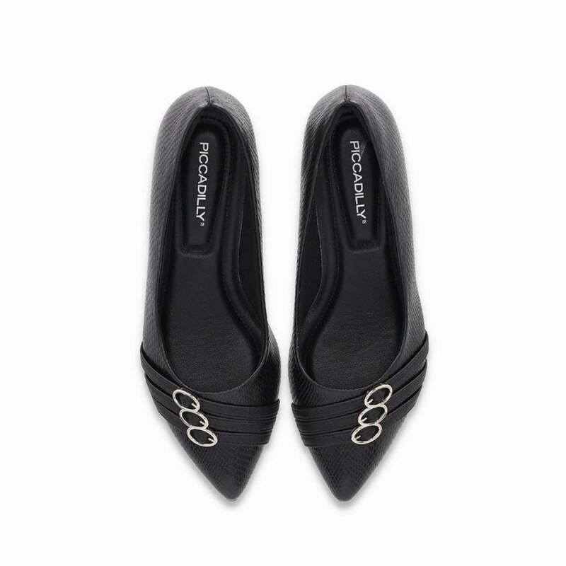 Sapato Piccadilly Scarpin Salto Médio - Feminino - Preto Preto 3