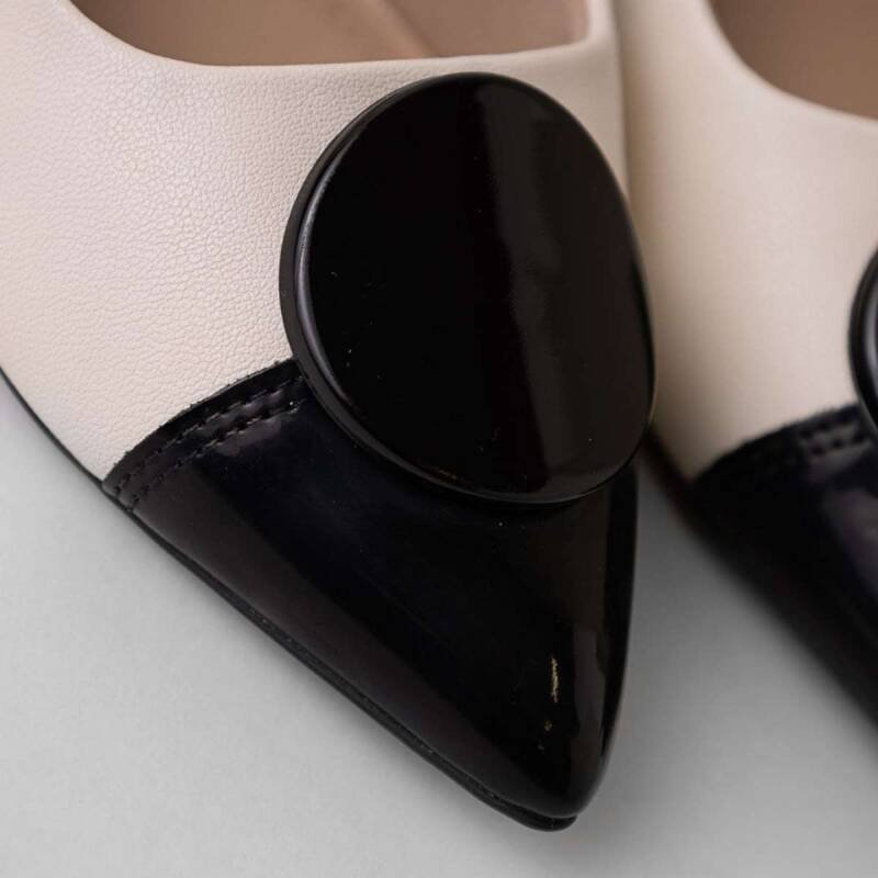 Sapato Piccadilly Slingback Salto Médio - Feminino - Branco Branco Off 4