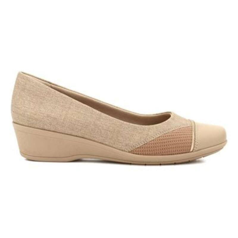 Sapatilha Comfortflex Anabela Almond - Feminina - Bege