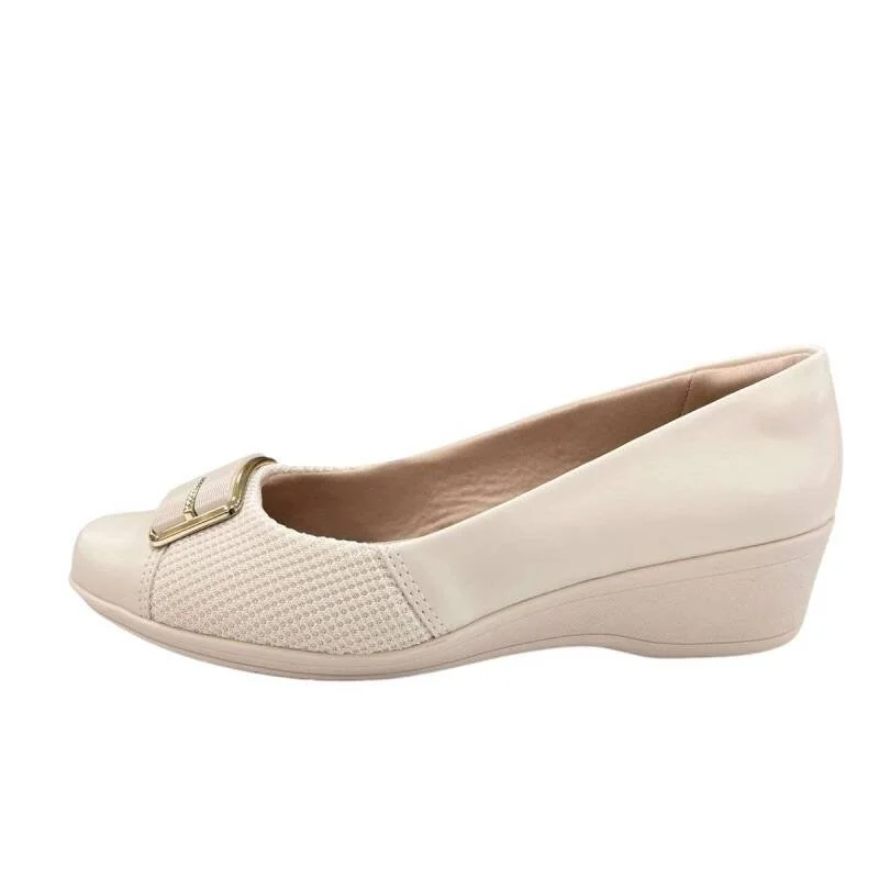 Sapatilha Comfortflex Anabela - Feminino - Creme Creme 2