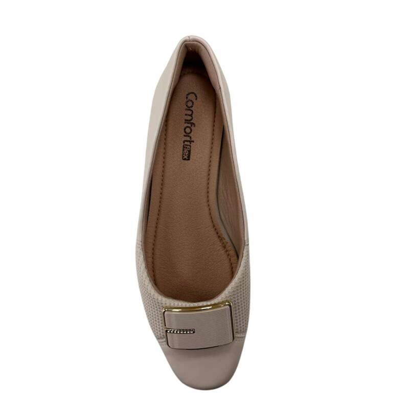 Sapatilha Comfortflex Anabela - Feminino - Creme Creme 4