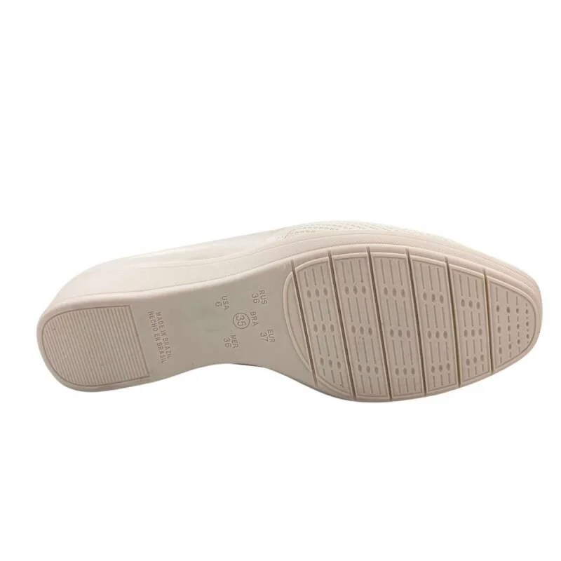 Sapatilha Comfortflex Anabela - Feminino - Creme Creme 5