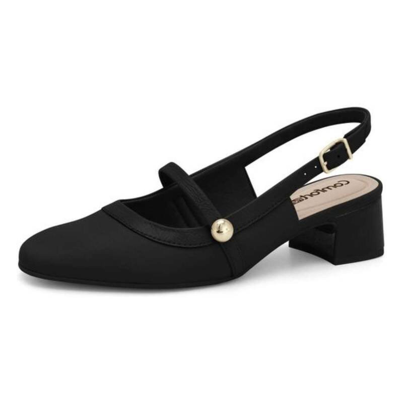 Sapato Comfortflex Slingback - Feminino Preto 2