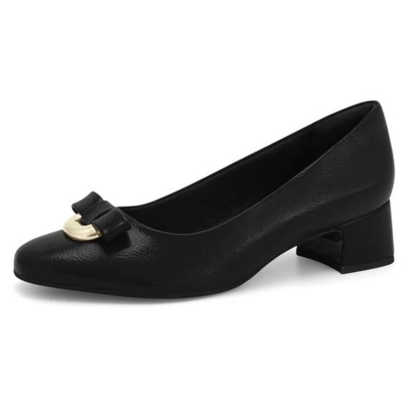 Sapato Comfortflex Scarpin Salto Médio - Feminino - Preto Preto 2