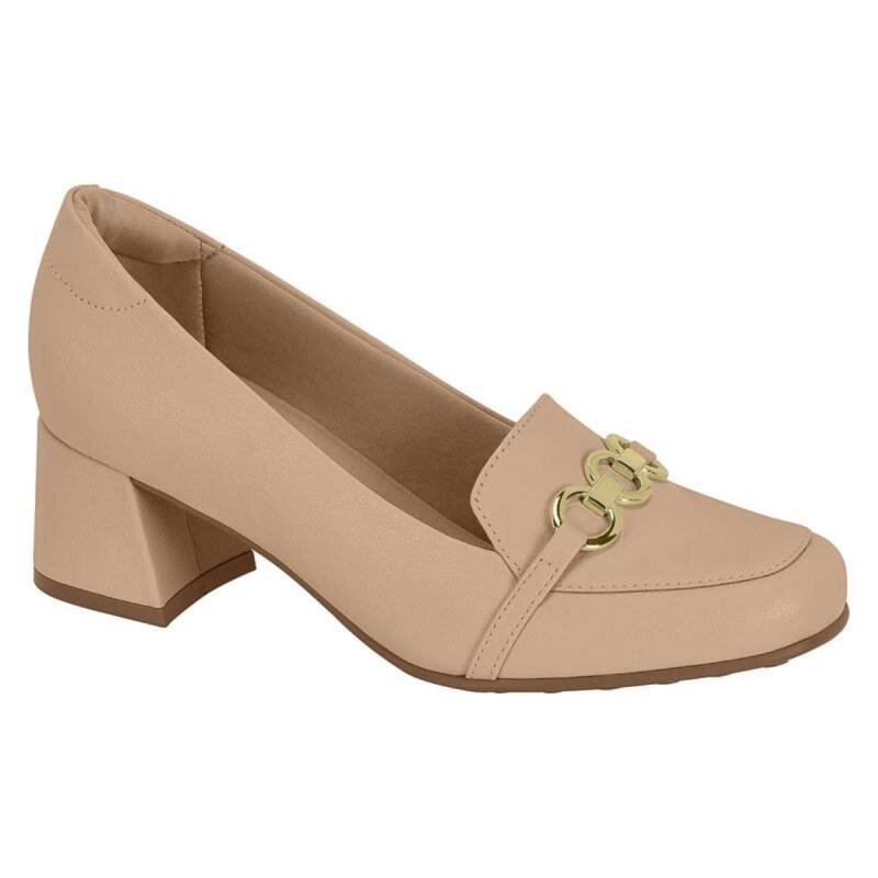 Sapato Modare Salto Bloco - Feminino - Bege