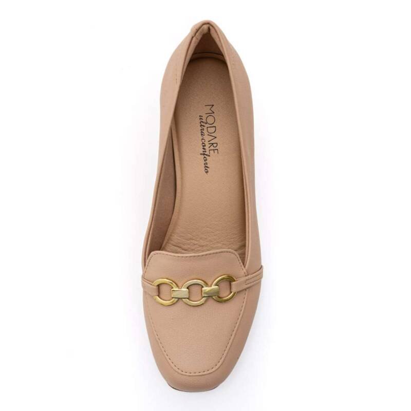 Sapato Modare Salto Bloco - Feminino - Bege Bege 3
