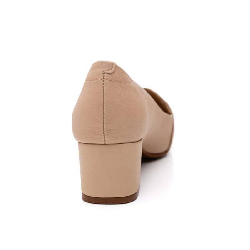 Sapato Modare Salto Bloco - Feminino - Bege Bege 4