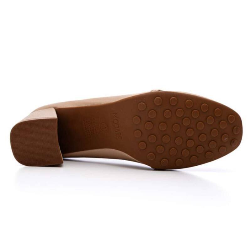 Sapato Modare Salto Bloco - Feminino - Bege Bege 5
