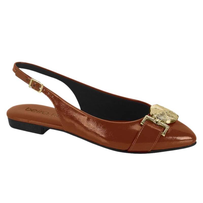 Sandalia Beira Rio Mule Slingback Bico Fino - Feminina - Mar Marrom 2
