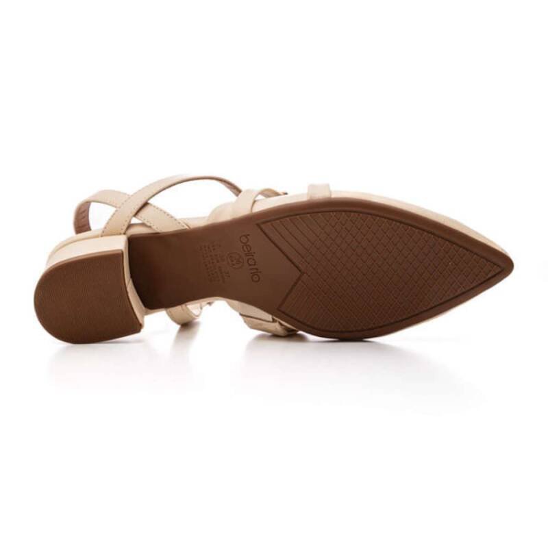 Sapato Beira Rio Slingback Salto Baixo - Feminino - Creme Creme 4