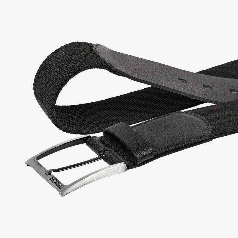 Cinto Ferracini Elástico Couro - Masculino - Preto Preto 2