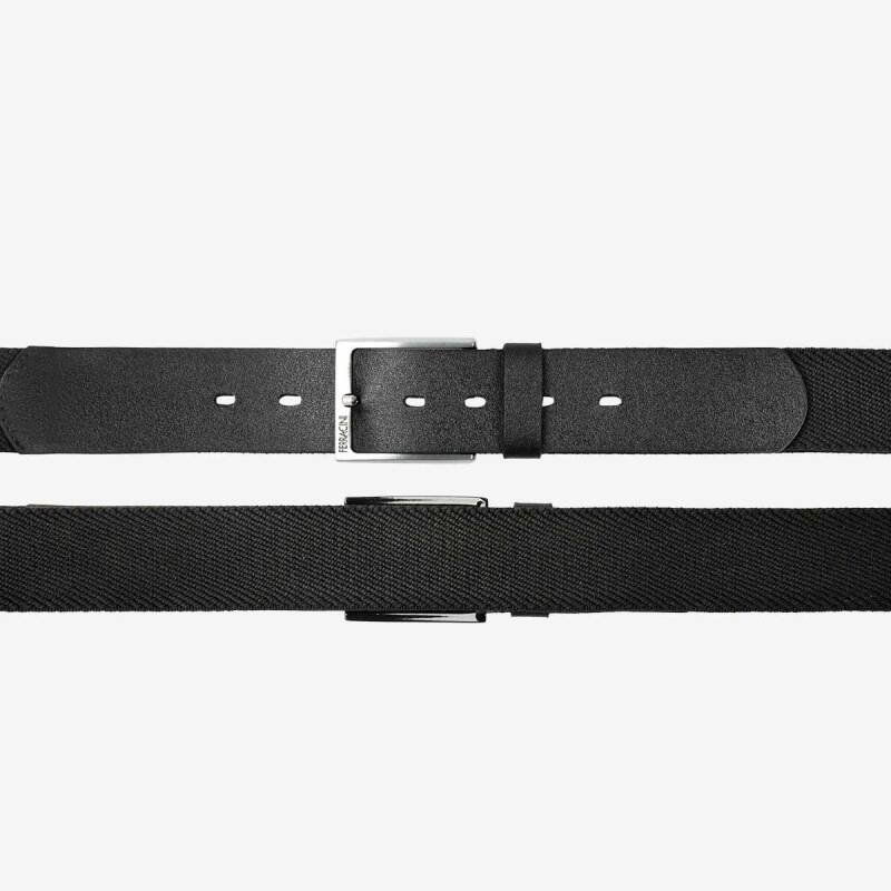 Cinto Ferracini Elástico Couro - Masculino - Preto Preto 3