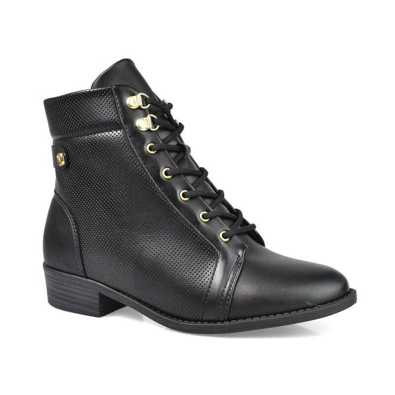 Bota Modare Coturno Salto Baixo Casual - Feminina - Preto Preto