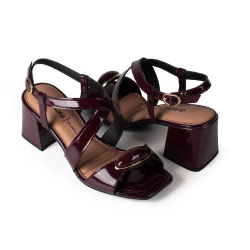 Sandalia Dakota Salto Bloco Cherry - Feminina - Vermelho Vinho 4