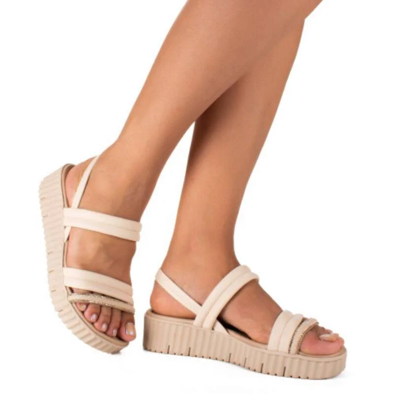 Sandalia Campesi Flatform - Feminina - Creme Creme 5