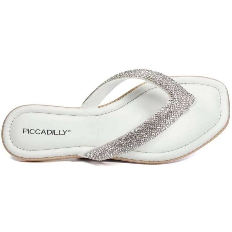 Rasteira Piccadilly Brilho - Feminina - Branco Branco 4