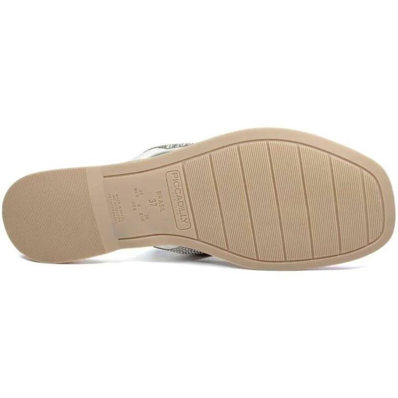 Rasteira Piccadilly Brilho - Feminina - Branco Branco 5