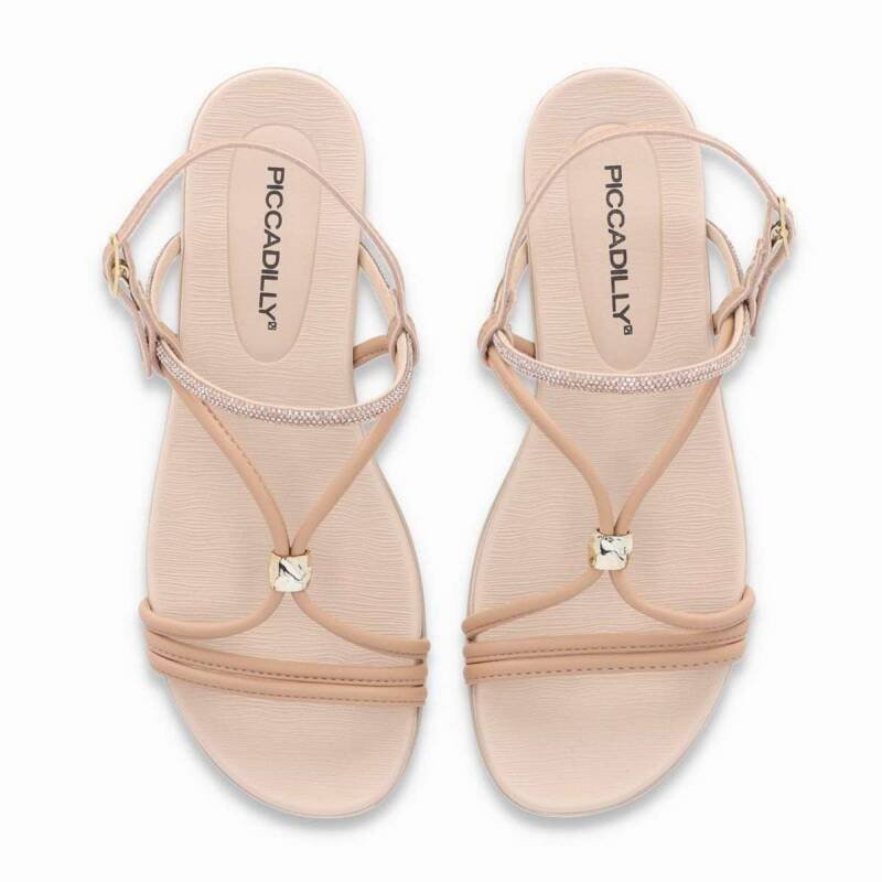 Sandalia Piccadilly Rasteira - Feminina Bege 3