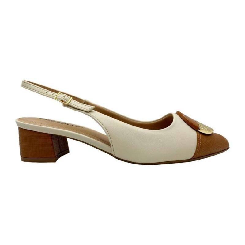 Sapato Piccadilly Sligback - Feminino - Off white