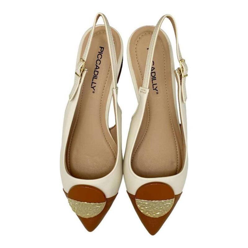 Sapato Piccadilly Sligback - Feminino - Off white Off White 3