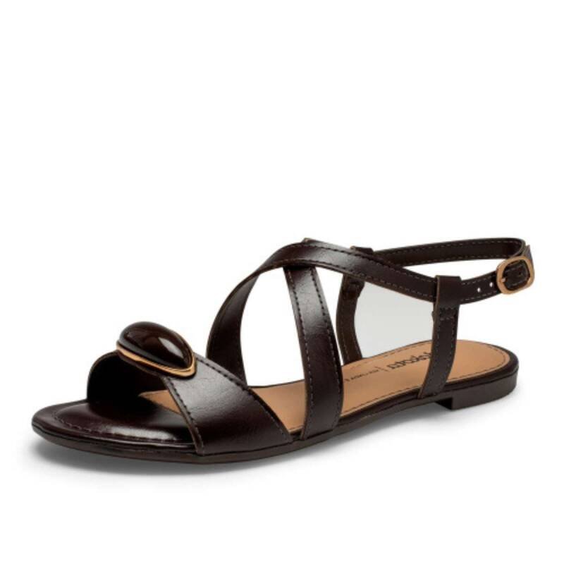 Sandalia Dakota Rasteira Vieri - Feminina - Marrom