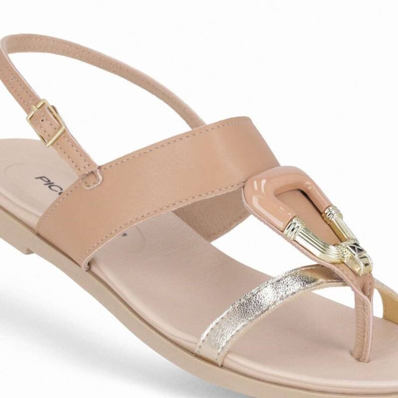 Sandalia Piccadilly Rasteira - Feminina - Branco off Bege 2